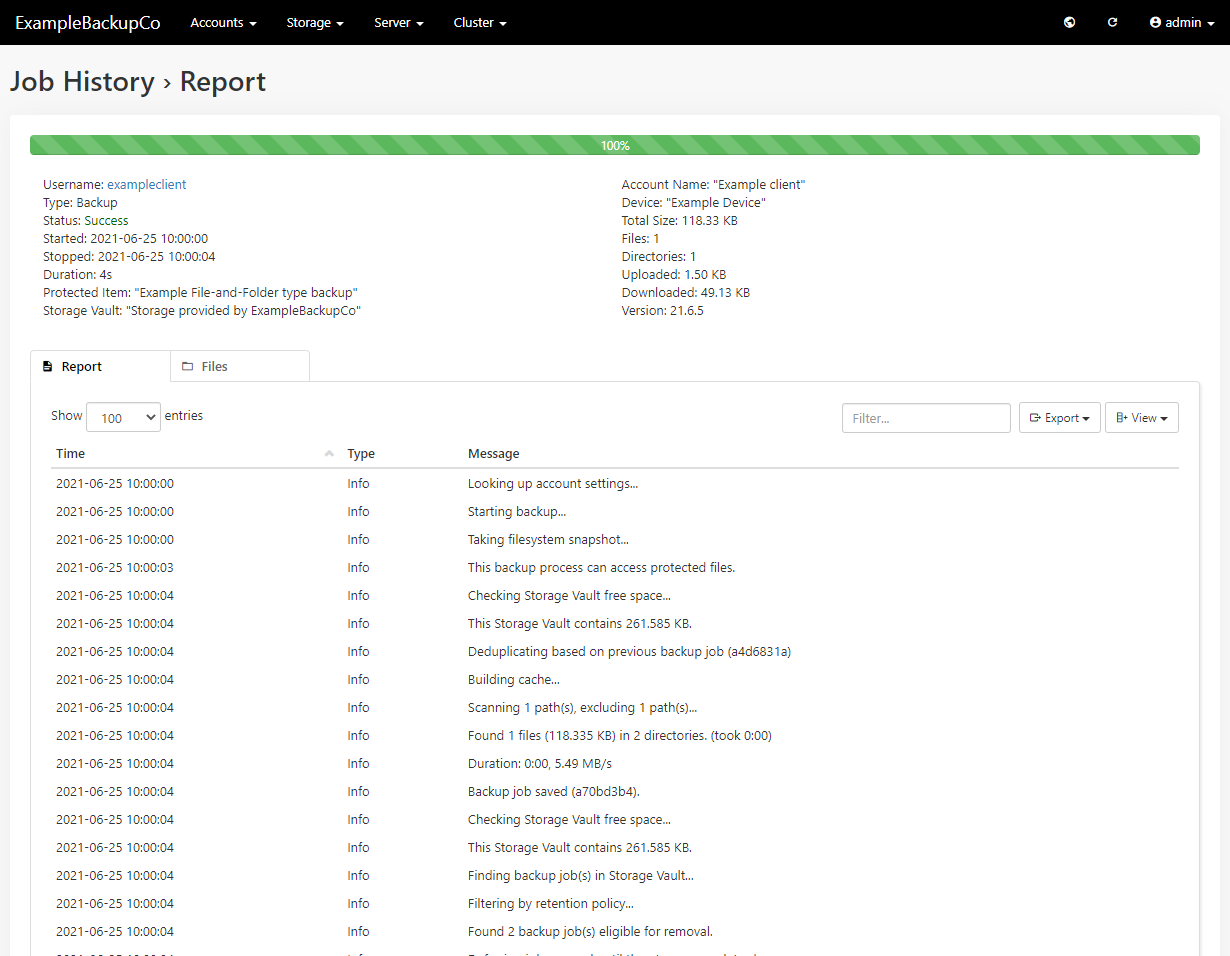 screenshot of Comet Backup
